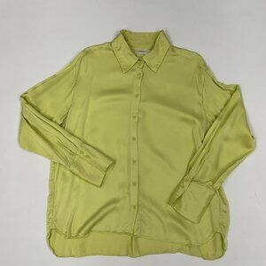 In wear Lime Yellow Satin Blouse – Long Sleeve | EU 44 / US 16